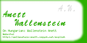 anett wallenstein business card